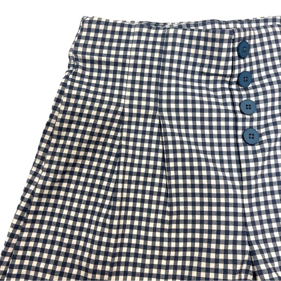 SOLD 🔴 Shinestar high waisted shorts size L W29 gingham vichy print blue white - Picture 4 of 13